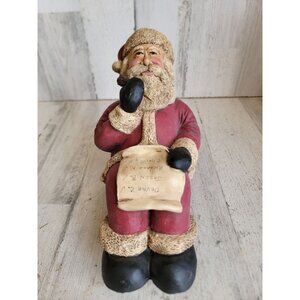 Vintage Santa Claus fireplace leads hanging naughty nice list Xmas figure